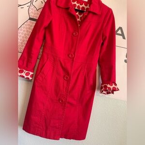 Zara Red Polka Dot Lined Jacket